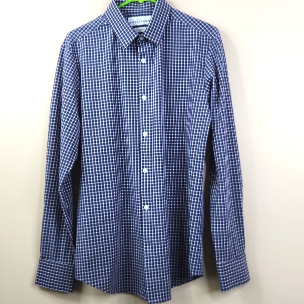 Mizzen+Main Trim Fit Gingham Print Long Sleeve Button Down Shirt Medium